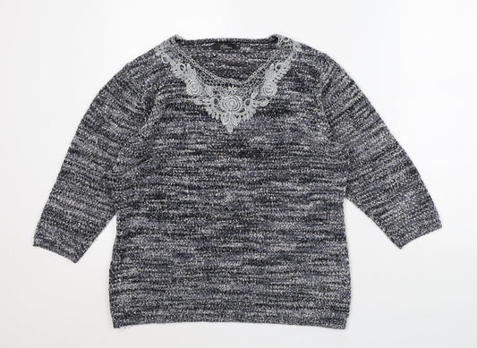 Womens UK Size M Bonmarché Grey Pullover Jumper