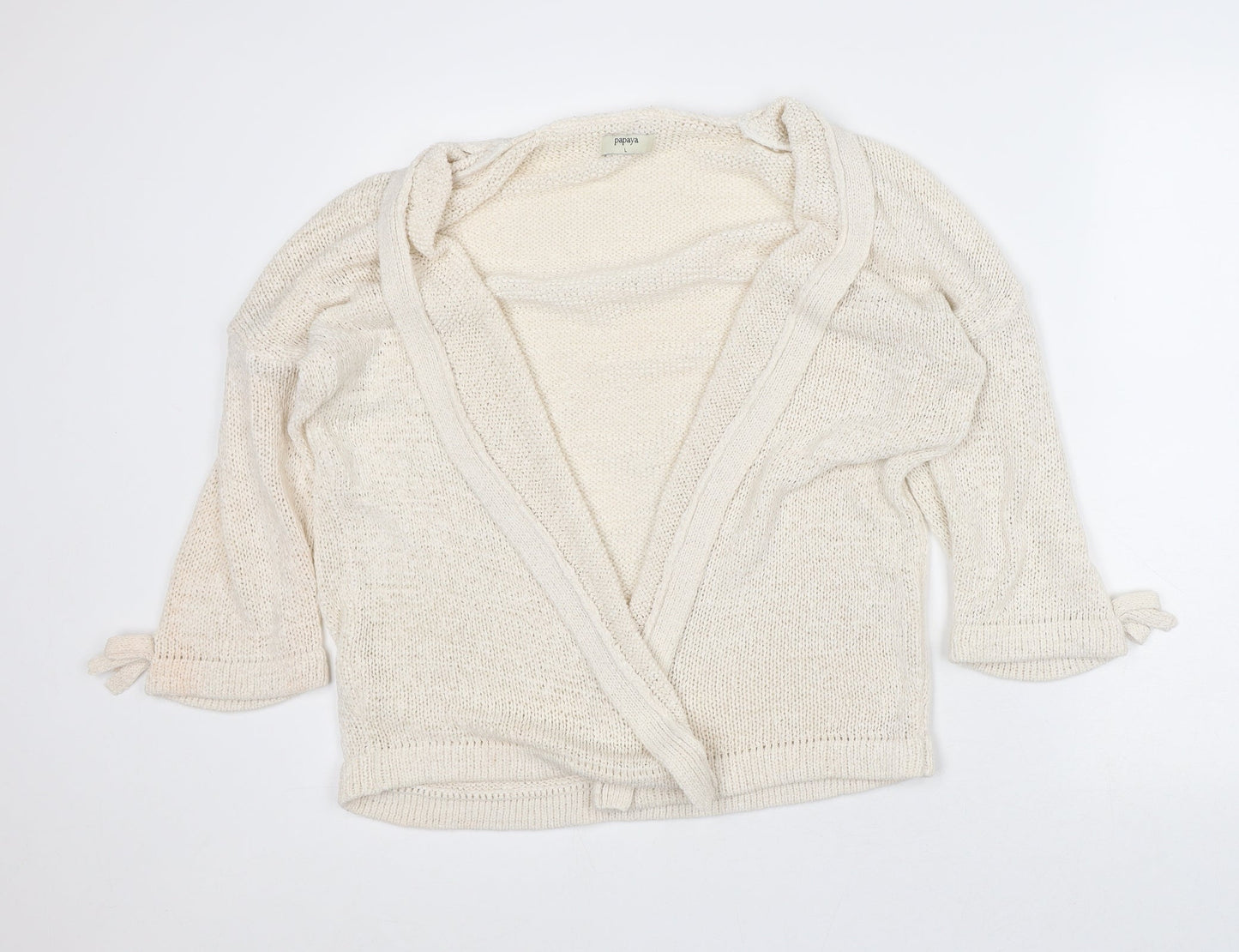 Womens UK Size L Papaya Beige Cardigan Jumper