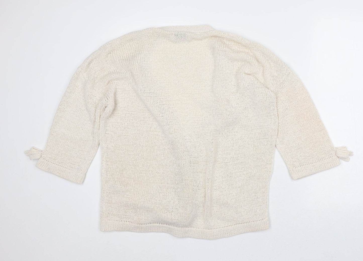 Womens UK Size L Papaya Beige Cardigan Jumper