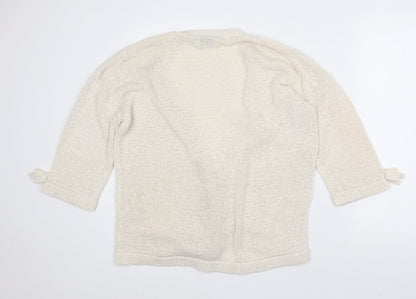 Womens UK Size L Papaya Beige Cardigan Jumper