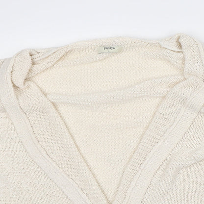 Womens UK Size L Papaya Beige Cardigan Jumper