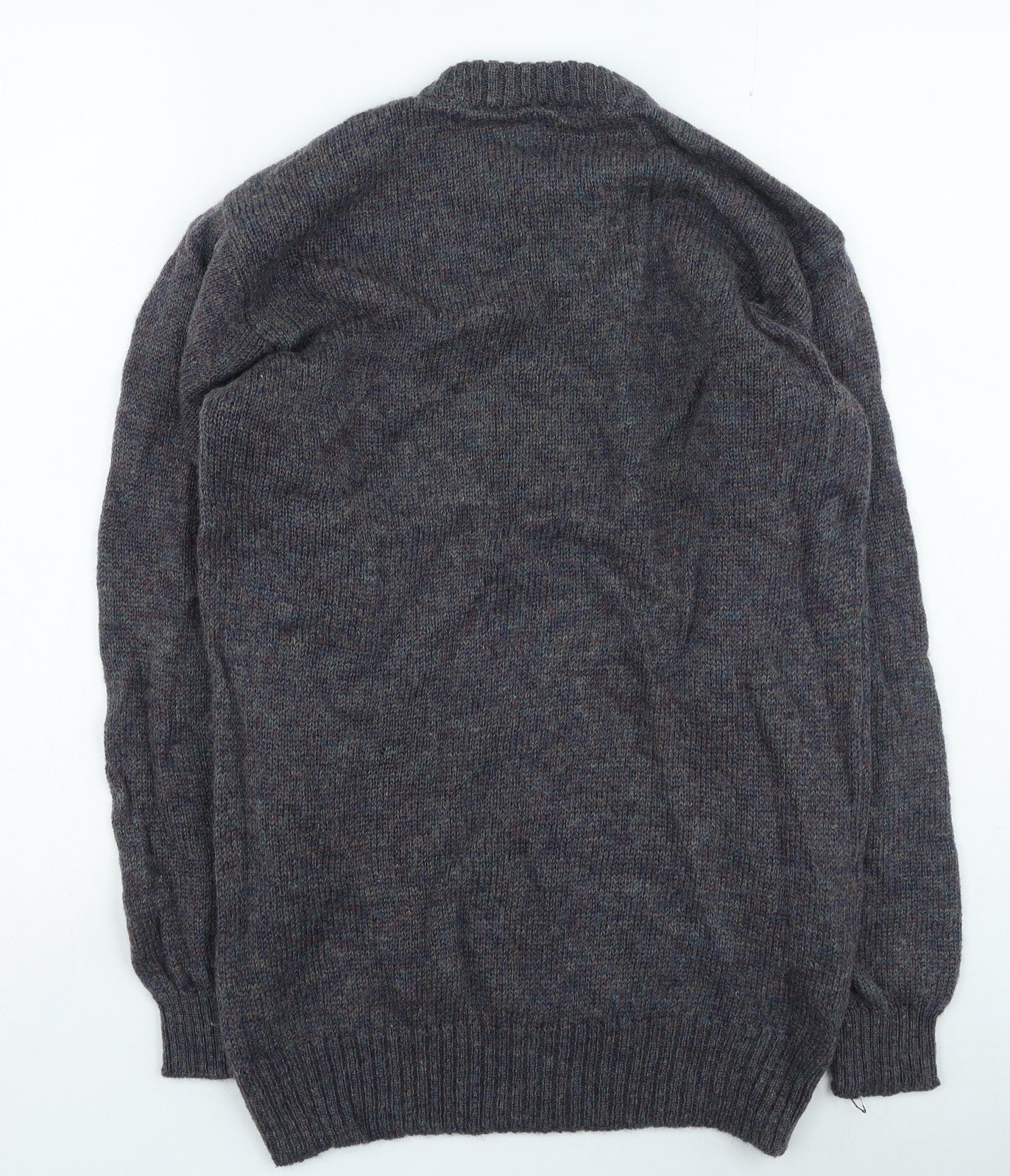 BHS Mens Grey Round Neck Acrylic Pullover Jumper Size S