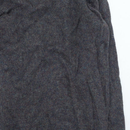 BHS Mens Grey Round Neck Acrylic Pullover Jumper Size S