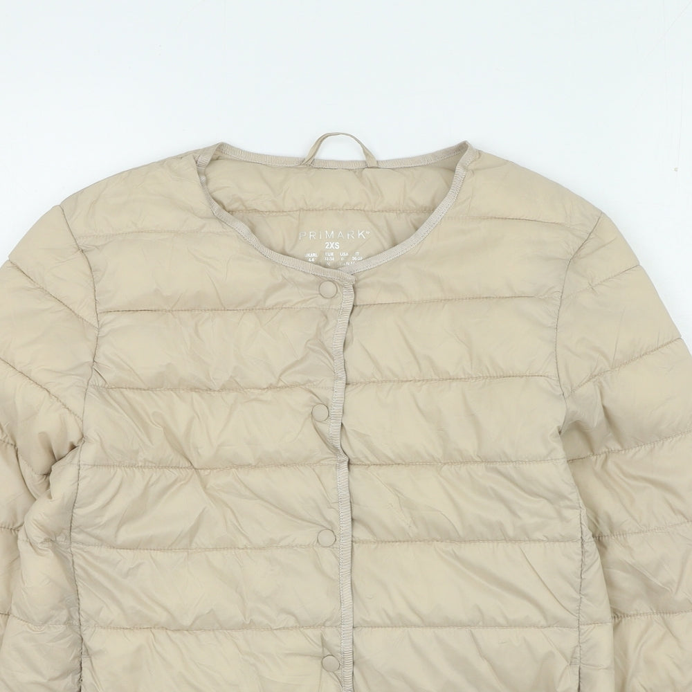 Primark Womens Beige Rain Coat Coat Size 4 Snap