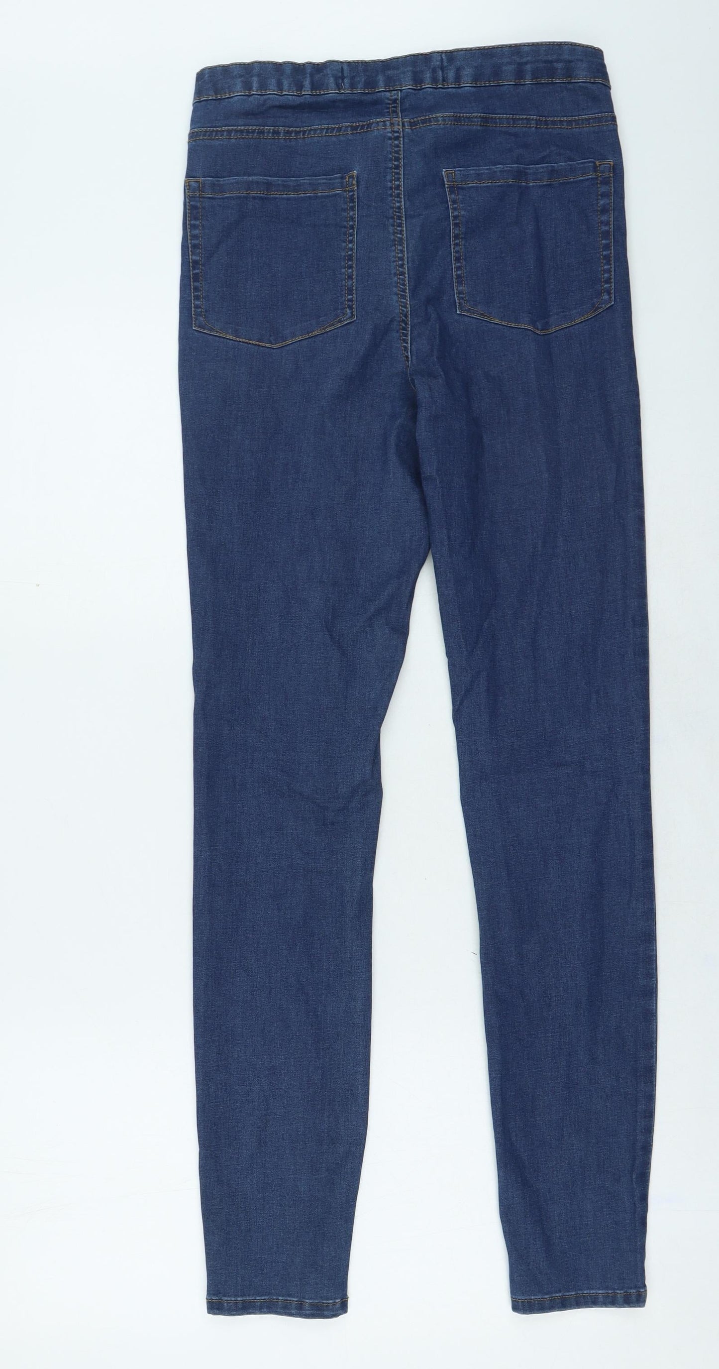Denim & Co. Womens Blue Cotton Skinny Jeans Size 12 L28 in Regular Button