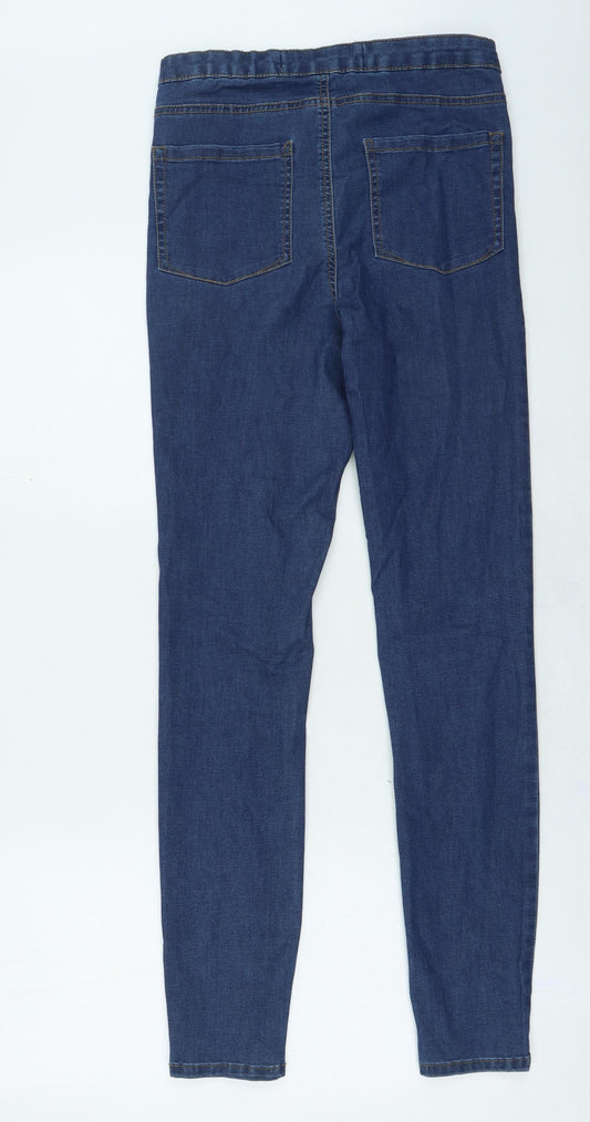 Denim & Co. Womens Blue Cotton Skinny Jeans Size 12 L28 in Regular Button