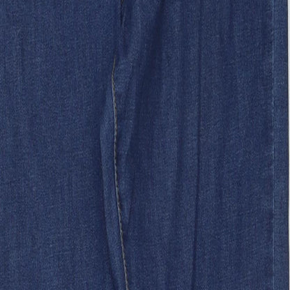 Denim & Co. Womens Blue Cotton Skinny Jeans Size 12 L28 in Regular Button