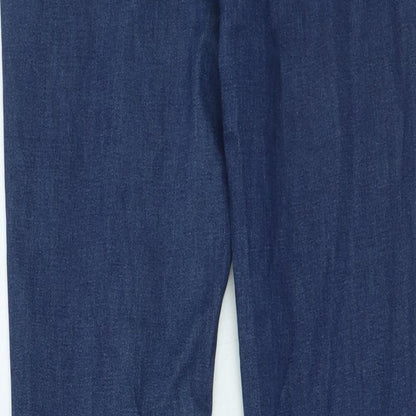 Denim & Co. Womens Blue Cotton Skinny Jeans Size 12 L28 in Regular Button