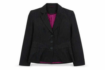 Next Womens Grey Striped Jacket Size 14 Button