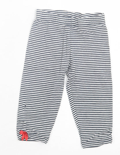 Breeze Girls Girls Blue Striped Cotton Capri Trousers Size 12 Months Pullover