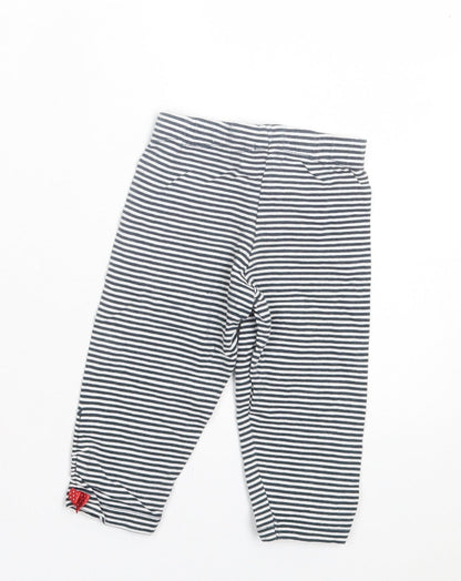Breeze Girls Girls Blue Striped Cotton Capri Trousers Size 12 Months Pullover