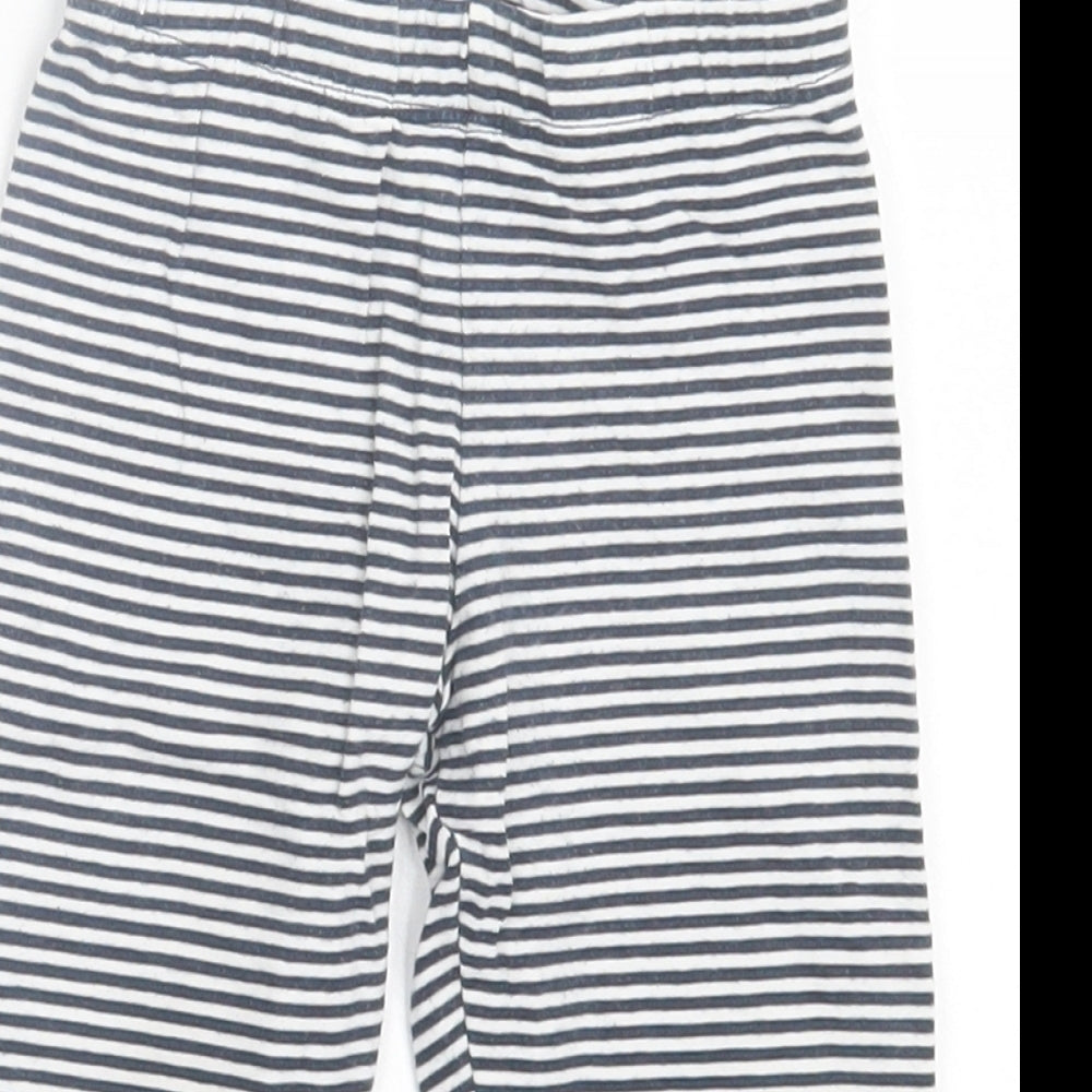 Breeze Girls Girls Blue Striped Cotton Capri Trousers Size 12 Months Pullover