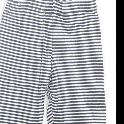 Breeze Girls Girls Blue Striped Cotton Capri Trousers Size 12 Months Pullover