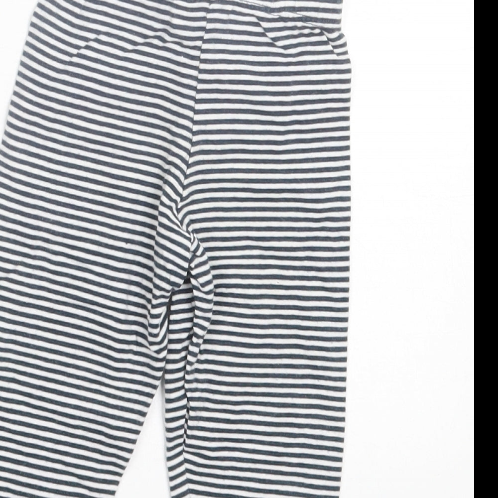 Breeze Girls Girls Blue Striped Cotton Capri Trousers Size 12 Months Pullover