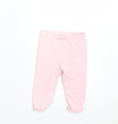 Eary days Girls Pink Cotton Capri Trousers Size 6-9 Months Pullover