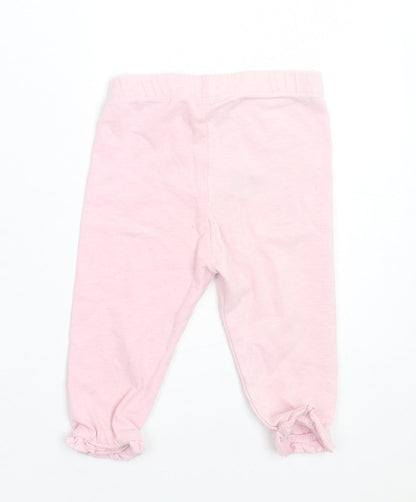 Eary days Girls Pink Cotton Capri Trousers Size 6-9 Months Pullover