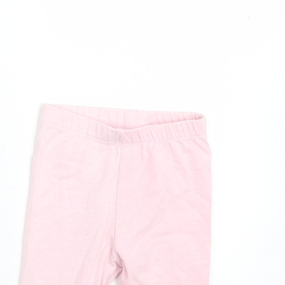 Eary days Girls Pink Cotton Capri Trousers Size 6-9 Months Pullover