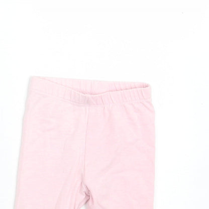 Eary days Girls Pink Cotton Capri Trousers Size 6-9 Months Pullover