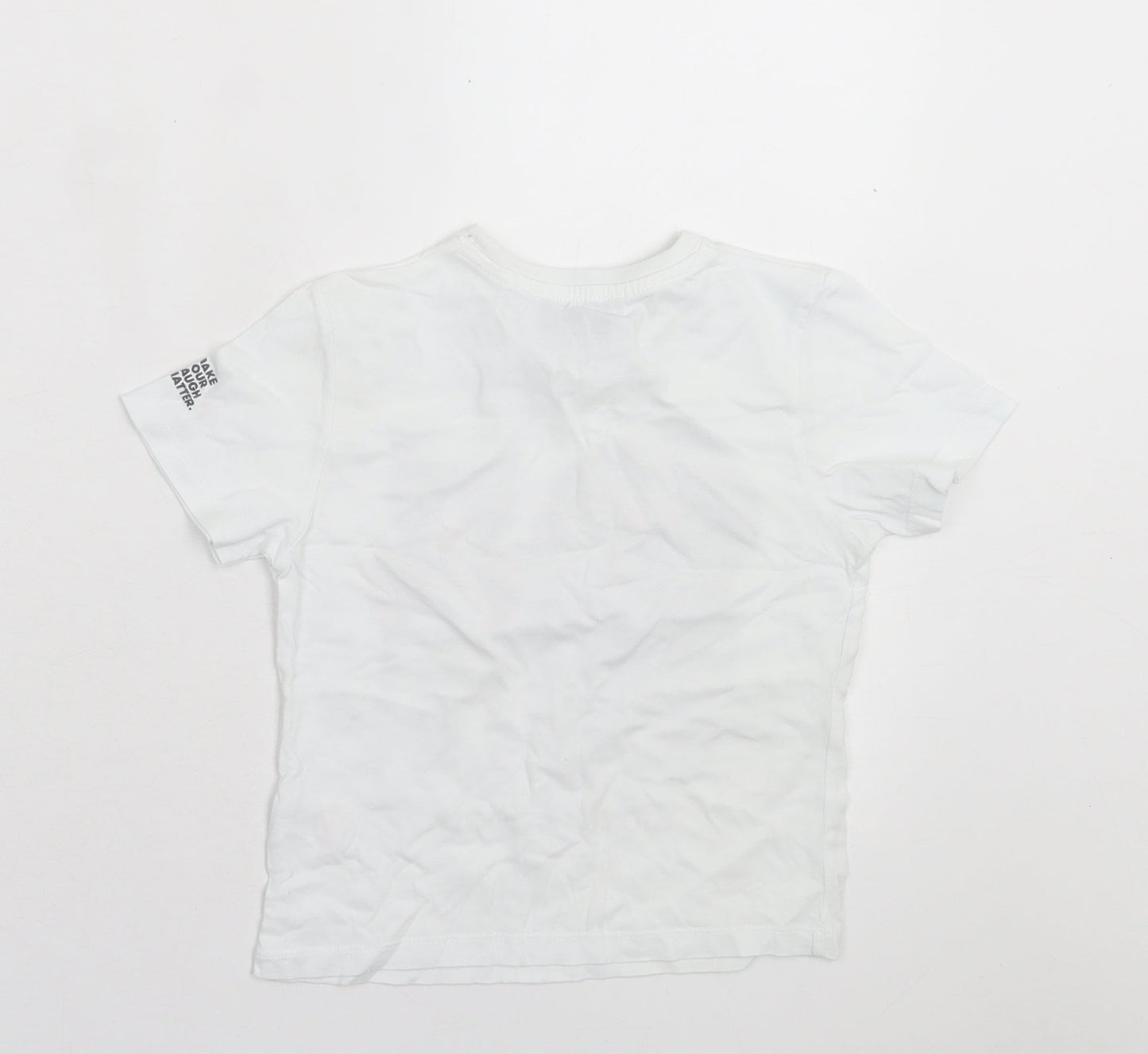 Rankin Girls White Cotton Basic T-Shirt Size 3-4 Years Crew Neck Pullover - Comic Relief