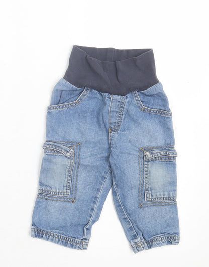 Sigikid Girls Blue Cotton Capri Trousers Size 9 Months Pullover