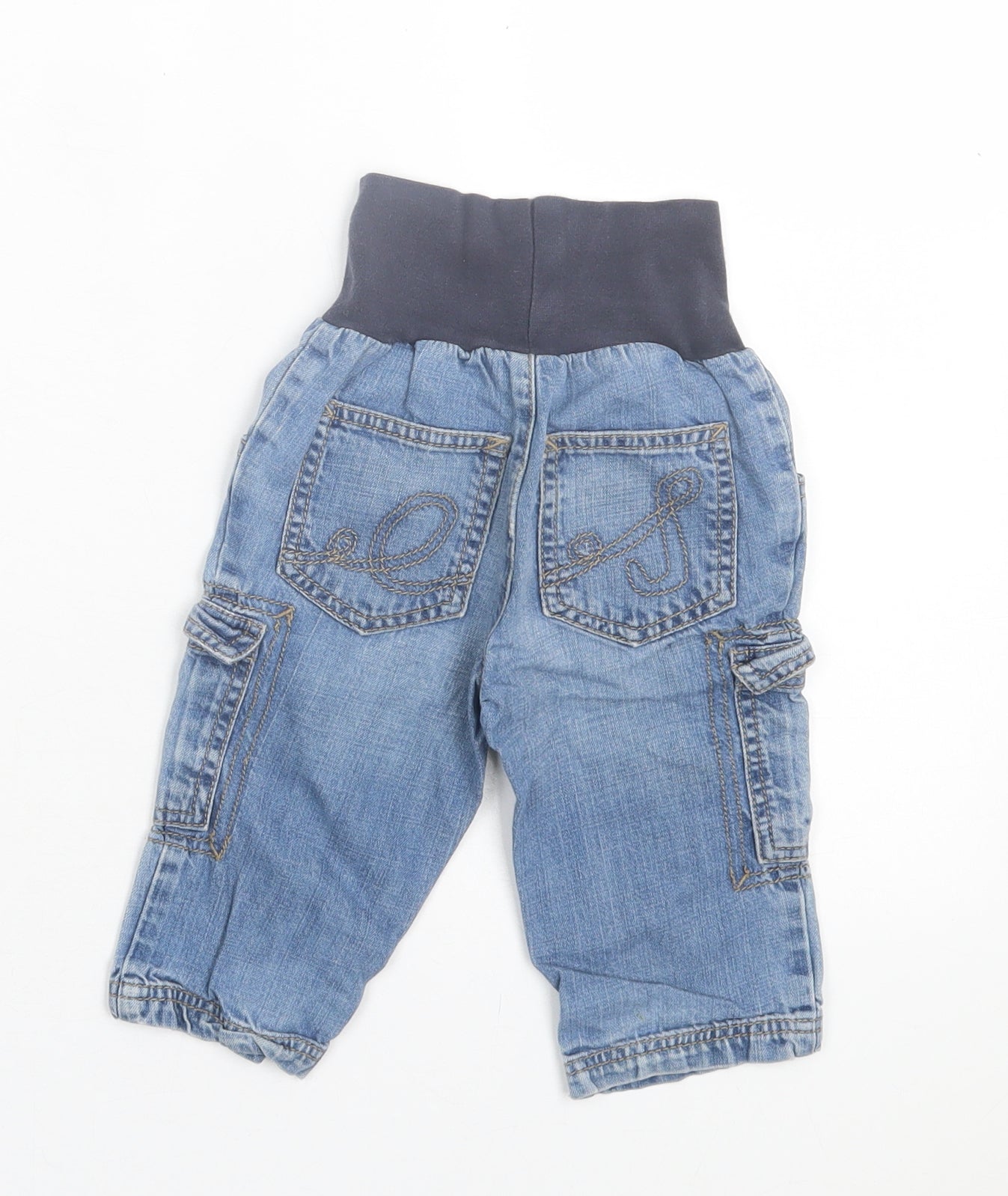 Sigikid Girls Blue Cotton Capri Trousers Size 9 Months Pullover