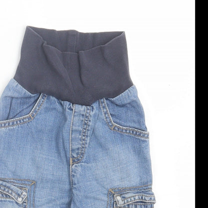 Sigikid Girls Blue Cotton Capri Trousers Size 9 Months Pullover