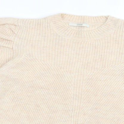 George Womens Beige High Neck Acrylic Pullover Jumper Size L
