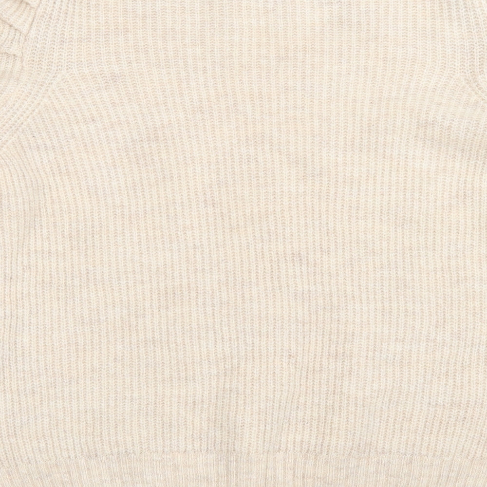 George Womens Beige High Neck Acrylic Pullover Jumper Size L