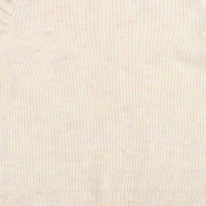 George Womens Beige High Neck Acrylic Pullover Jumper Size L