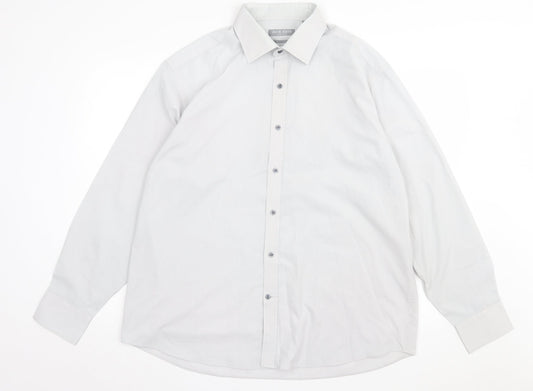 Mens UK Size 17 Jack Reid Grey  Button-Up Long Sleeve Casual Shirt