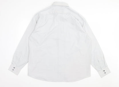 Mens UK Size 17 Jack Reid Grey  Button-Up Long Sleeve Casual Shirt