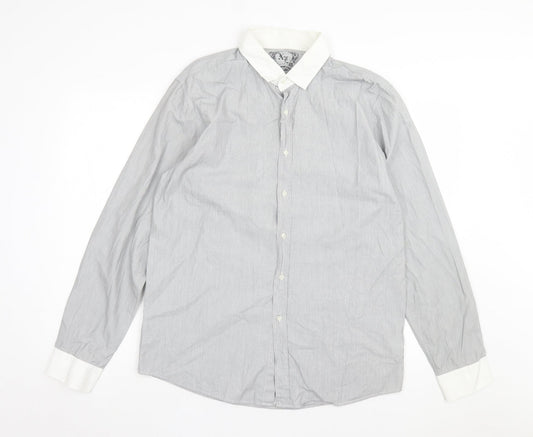 Mens UK Size XL Cedar Wood State Grey  Button-Up Long Sleeve Casual Shirt