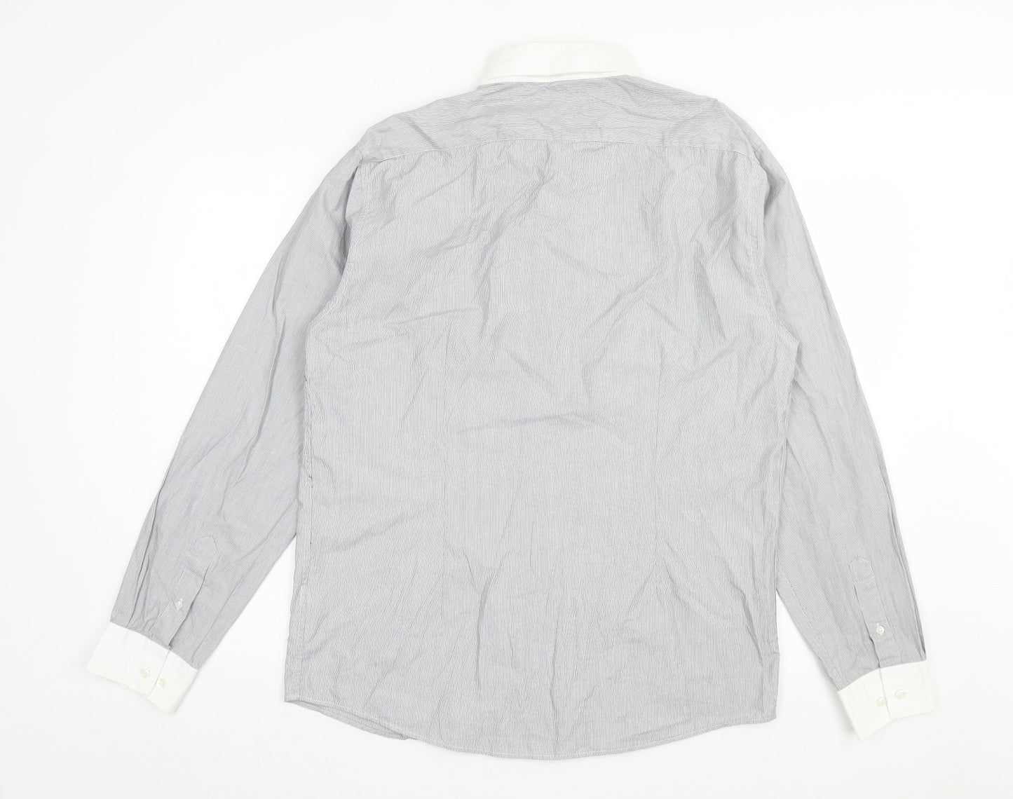 Mens UK Size XL Cedar Wood State Grey  Button-Up Long Sleeve Casual Shirt
