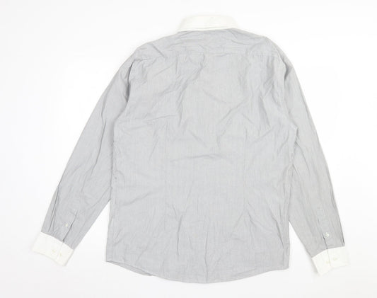 Mens UK Size XL Cedar Wood State Grey  Button-Up Long Sleeve Casual Shirt