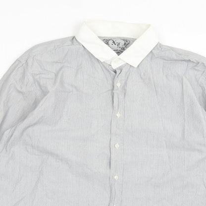 Mens UK Size XL Cedar Wood State Grey  Button-Up Long Sleeve Casual Shirt