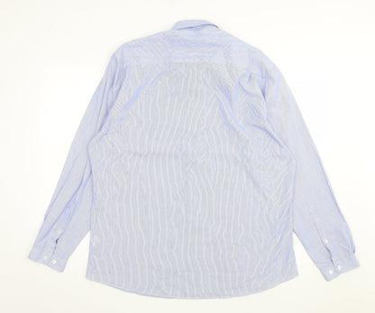 Mens UK Size 2XL Cedar Wood State Blue  Button-Up Long Sleeve Casual Shirt
