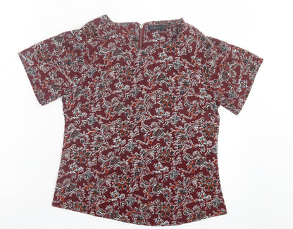 Womens UK Size 8 Exhibit Red Basic T-Shirt