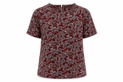 Womens UK Size 8 Exhibit Red Basic T-Shirt