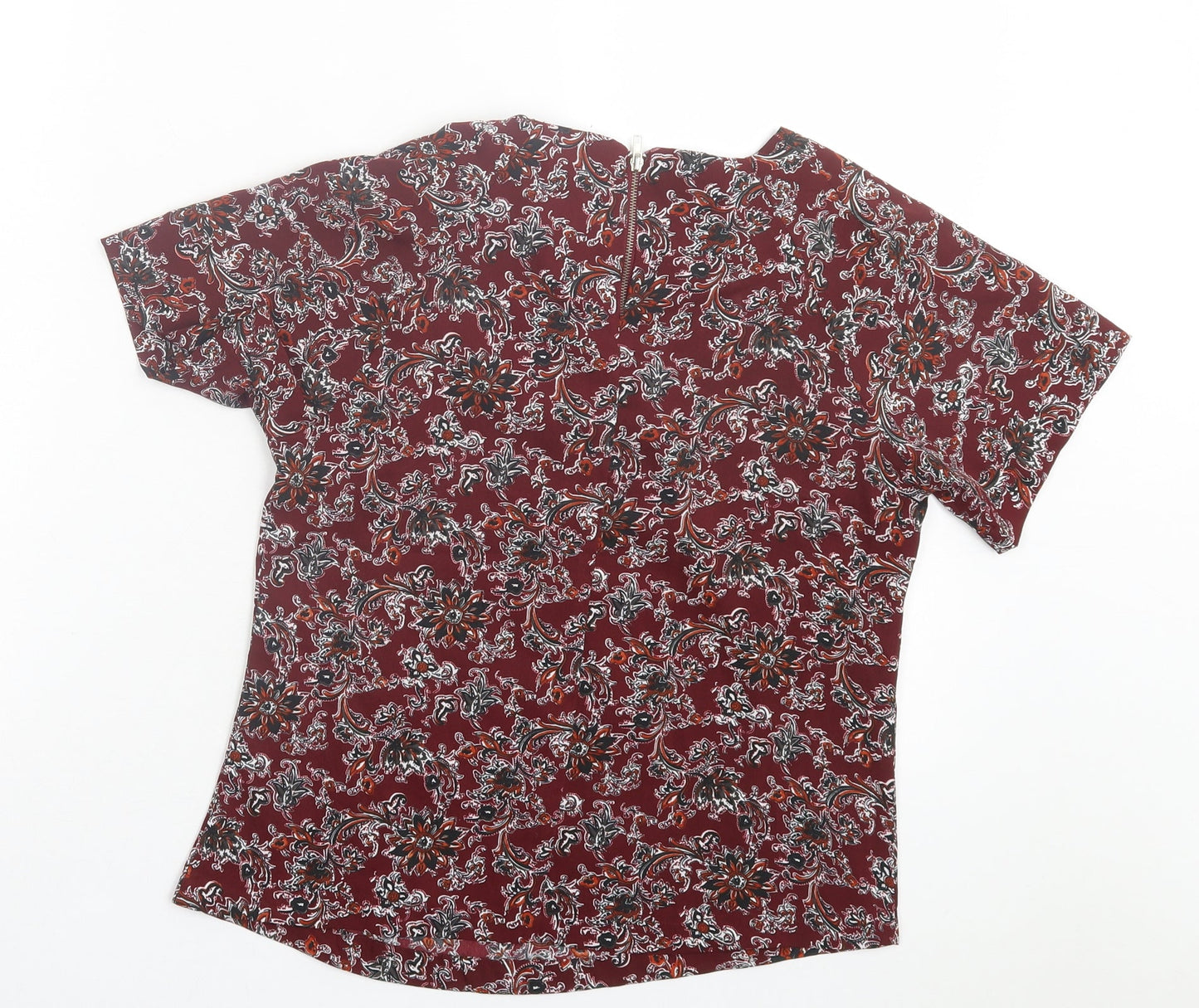 Womens UK Size 8 Exhibit Red Basic T-Shirt