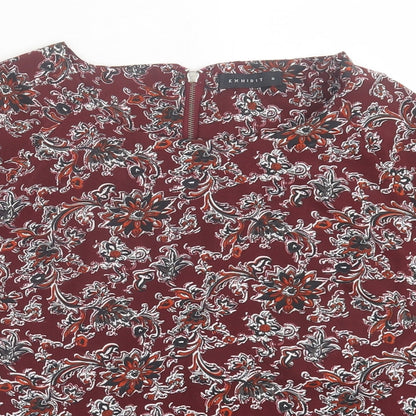 Womens UK Size 8 Exhibit Red Basic T-Shirt