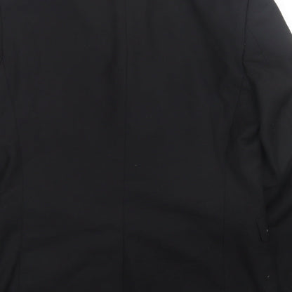 Topman Mens Black Polyester Jacket Suit Jacket Size 40