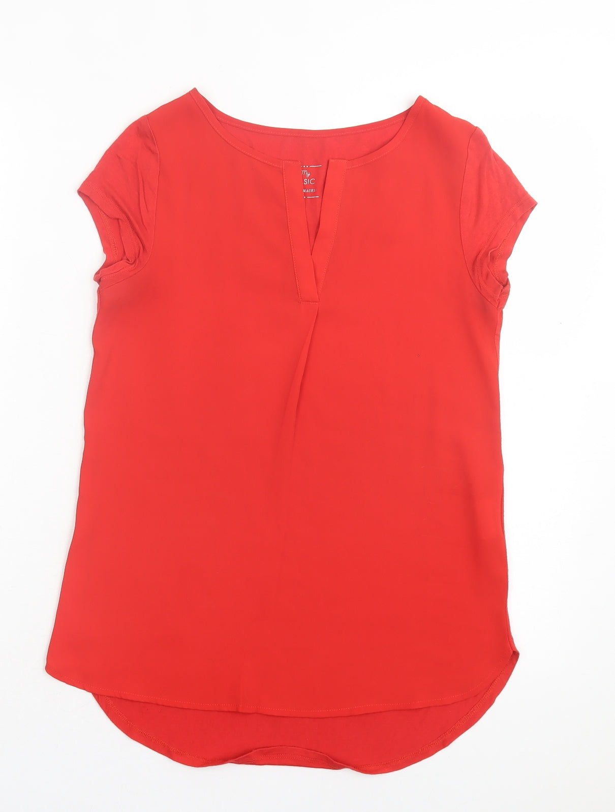 Camaïeu Womens Red Polyester Basic Tank Size XS V-Neck