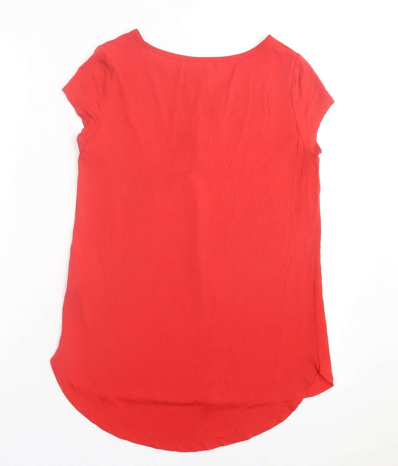 Camaïeu Womens Red Polyester Basic Tank Size XS V-Neck