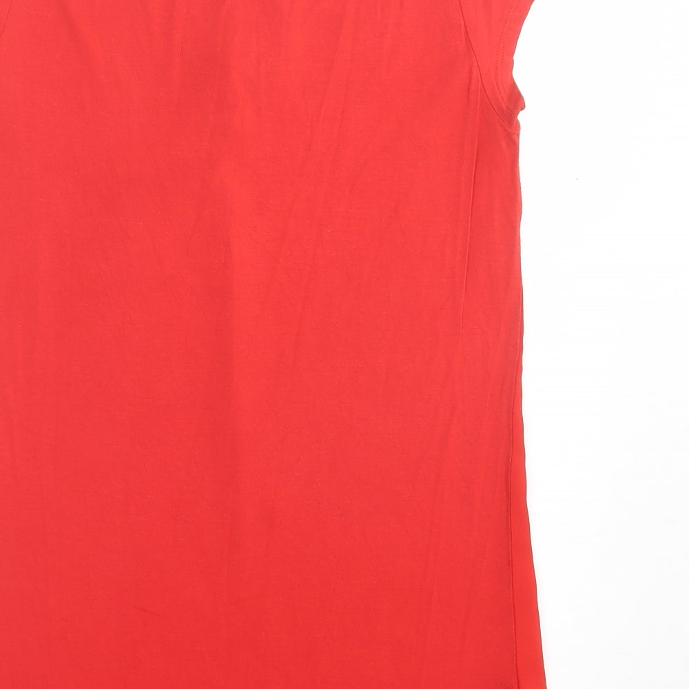 Camaïeu Womens Red Polyester Basic Tank Size XS V-Neck