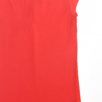 Camaïeu Womens Red Polyester Basic Tank Size XS V-Neck