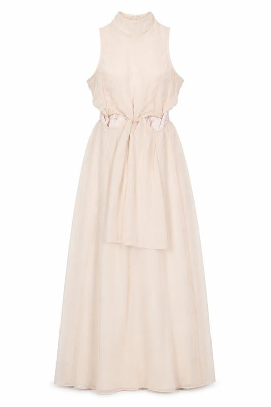 River Island Womens Pink Polyester Ball Gown Size 8 Halter Button