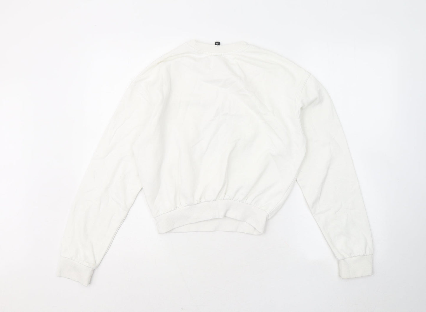 Womens UK Size 2XS Divided by H&M White Pullover Sweatshirt