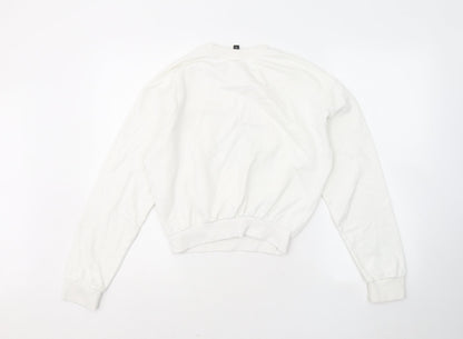 Womens UK Size 2XS Divided by H&M White Pullover Sweatshirt