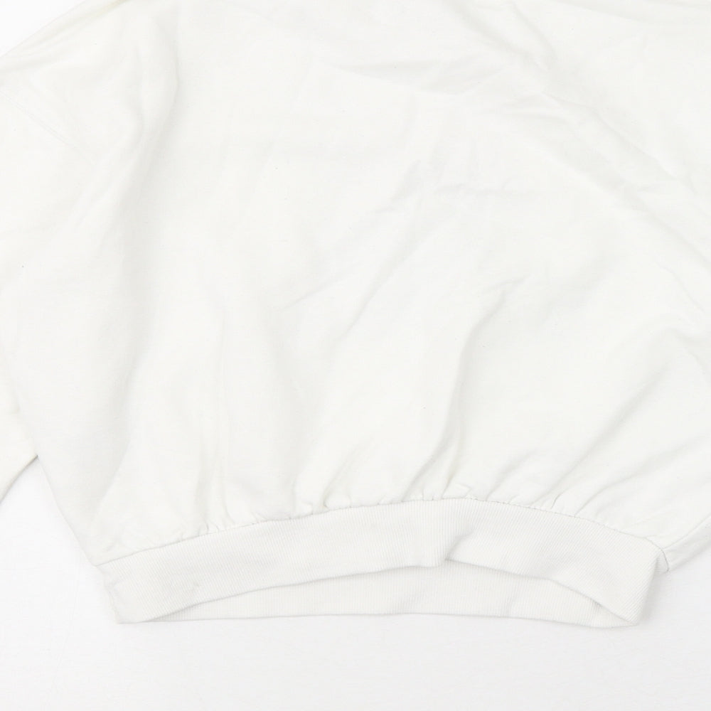 Womens UK Size 2XS Divided by H&M White Pullover Sweatshirt
