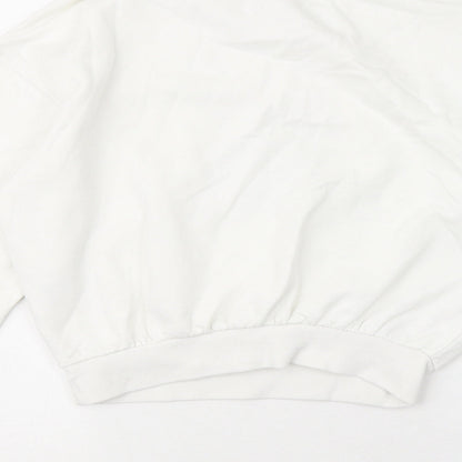 Womens UK Size 2XS Divided by H&M White Pullover Sweatshirt